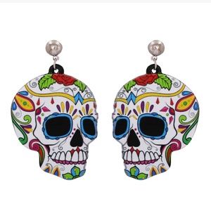 Halloween Boho Skull Earrings